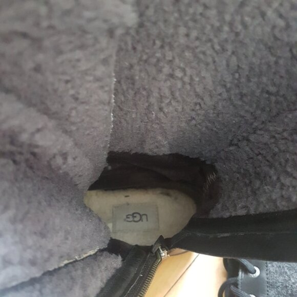 UGG Womens Leather Lace Up Elvia Waterproof Knee High Wool Lined Boots Sz 8 - Picture 11 of 15